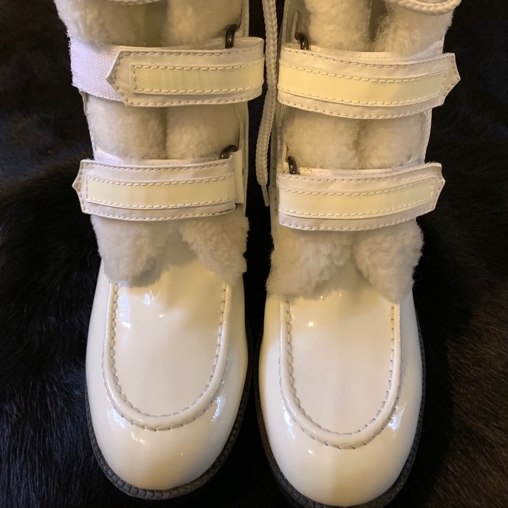 TOD’s Patent Leather Shearling Boots